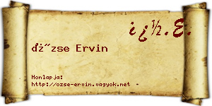 Özse Ervin névjegykártya